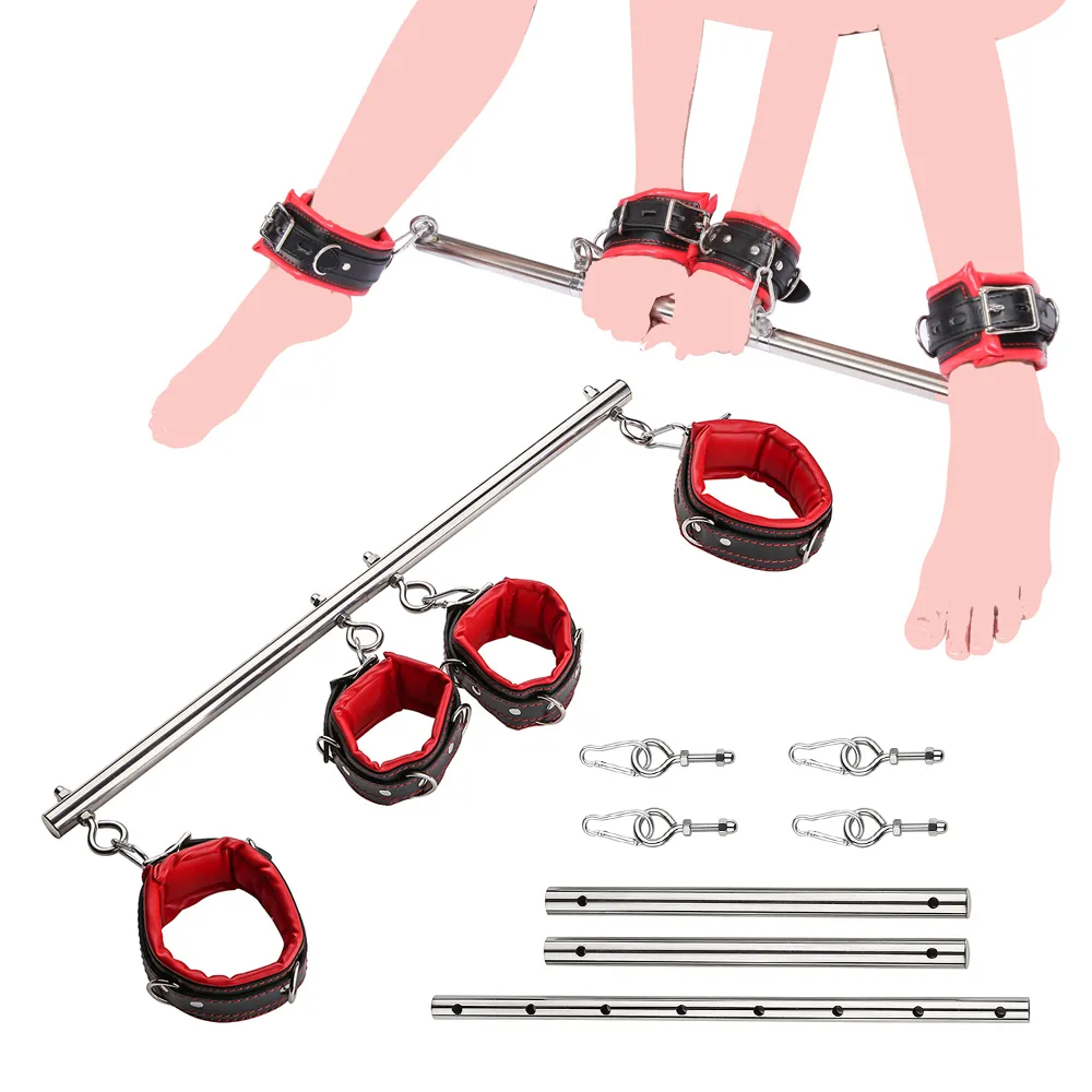 BDSM Bondage Kit Stainless Steel Extendable Spreader Bar Slave Handcuffs Ankle Cuffs Fetish Restraints Set Sex Toys for Couples Bondage Gear 1ef722433d607dd9d2b8b7: China|Russian Federation