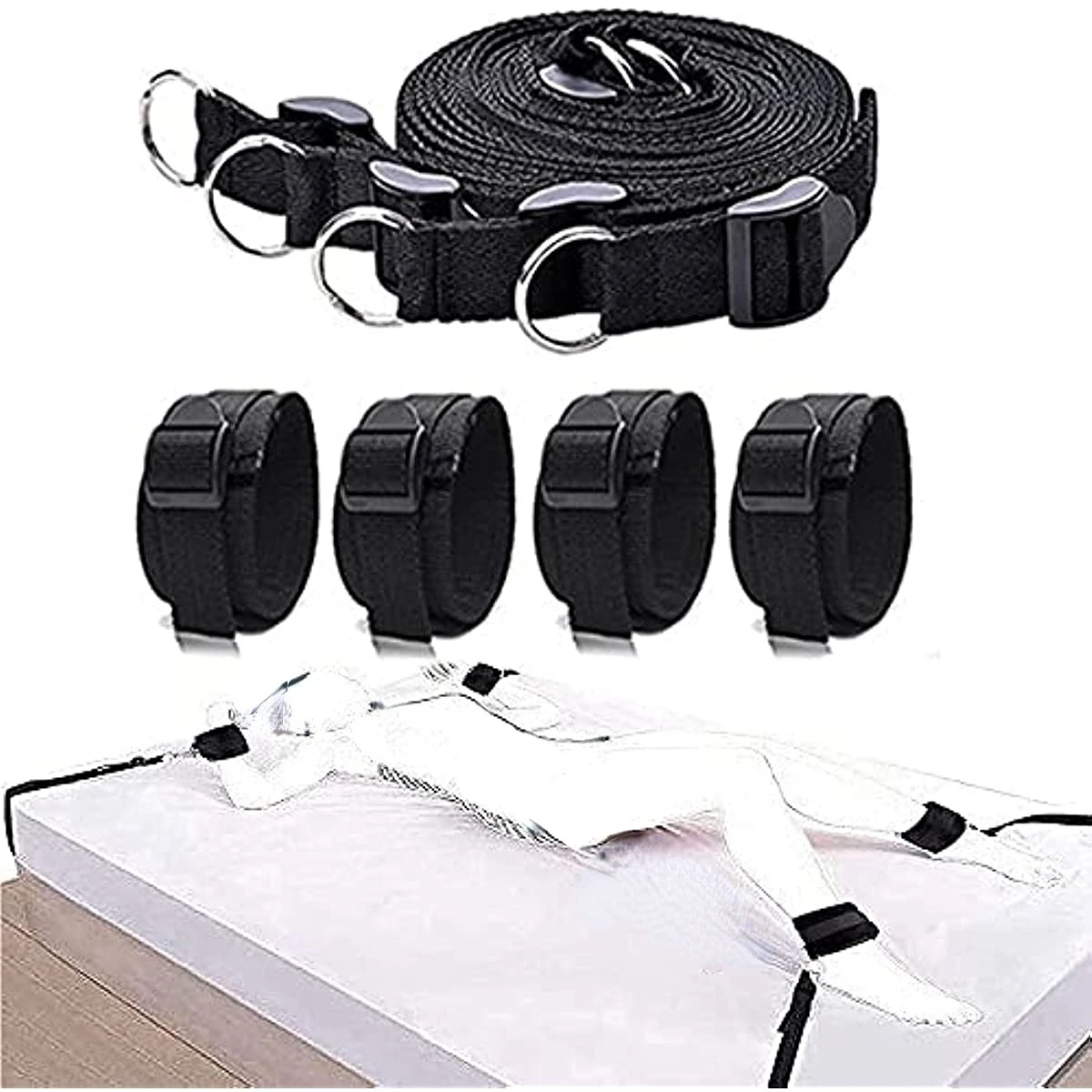 Bdsm Bed Bandages Restraints Handcuffs Open Leg Bdsm Bondage Set Ankle Cuffs Rope Strap Adult Fetish Sex Toys for Woman Couples Bondage Gear cb5feb1b7314637725a2e7: Black B|Black D|Black E|Black F|Black-A 1.5m|Black-C|Red-A 1.5m|Red-E|red-F