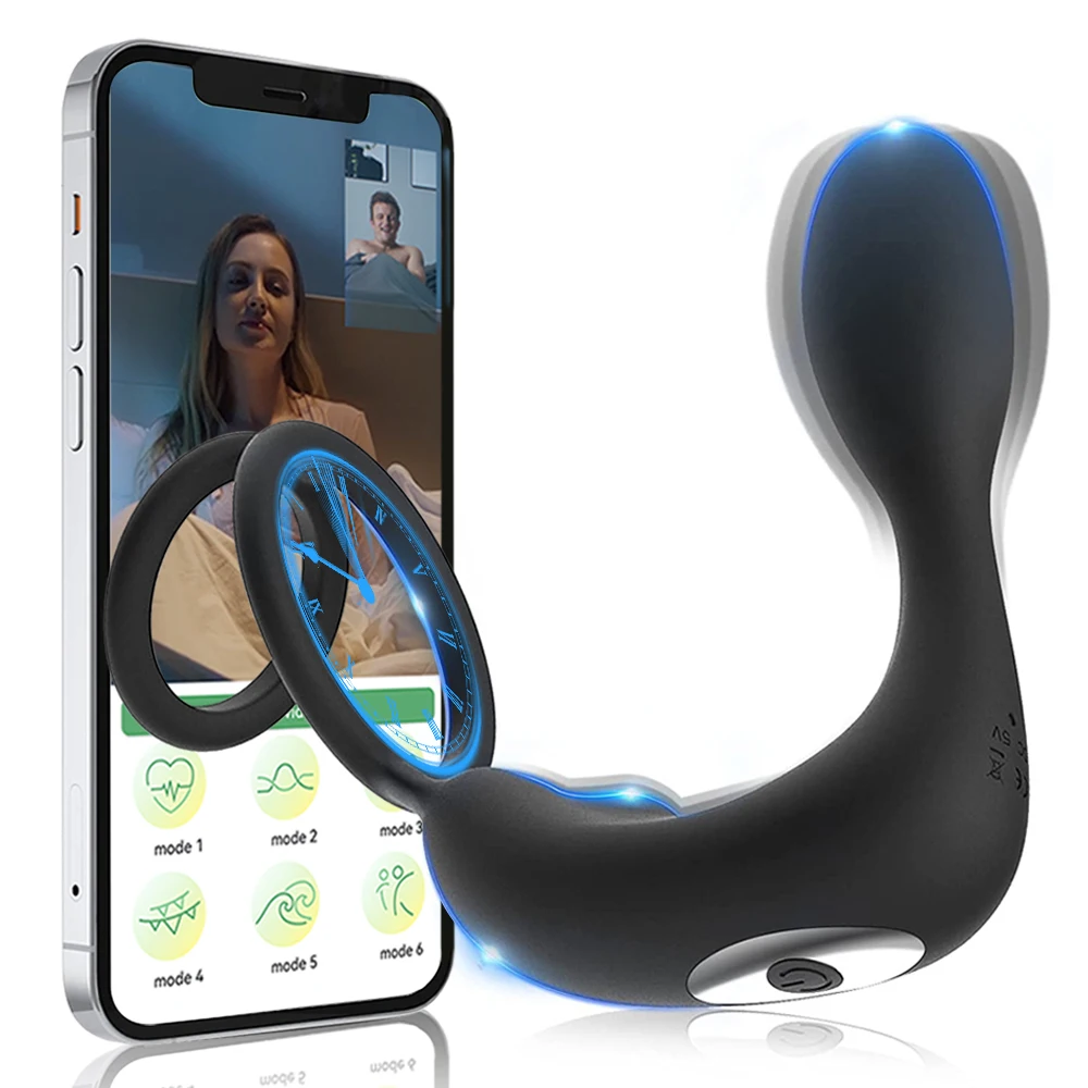 Bluetooth APP Male Prostate Massager Vibrator Double Ring Delay Ejaculation Anal Plug Stimulator Adult Sex Toys for Men Couples Vibrators 1ef722433d607dd9d2b8b7: China|France|Italy|Russian Federation|SPAIN|United States