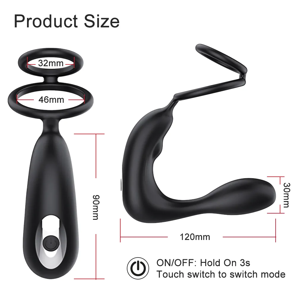 Bluetooth APP Male Prostate Massager Vibrator Double Ring Delay Ejaculation Anal Plug Stimulator Adult Sex Toys for Men Couples Vibrators 1ef722433d607dd9d2b8b7: China|France|Italy|Russian Federation|SPAIN|United States