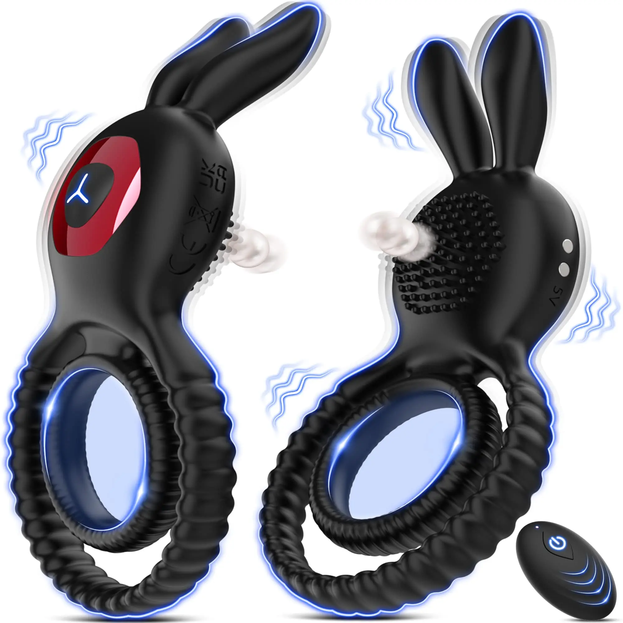 Cock Ring for Men Remote Control Rabbit Dual Vibrating Penis Rings for Ejaculation Delay Testis Stimulation Sex Toy for Couples Sex Toys For Men Sexually Suggestive: No