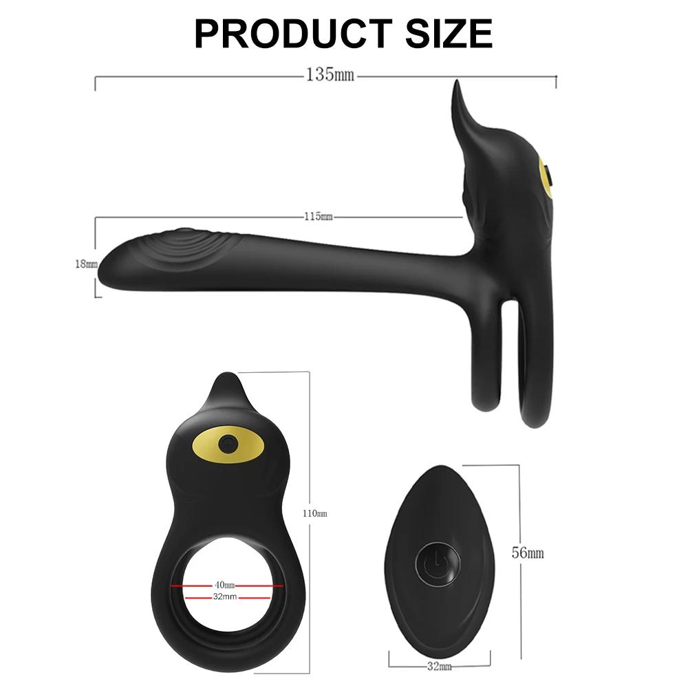 Couple Vibrator with Dual Motor Cockring Wireless Remote Cock Penis Ring Adult Sexy Toys For Men Delay Ejaculation Penisring Sex Toys For Men cb5feb1b7314637725a2e7: Penis Vibrator