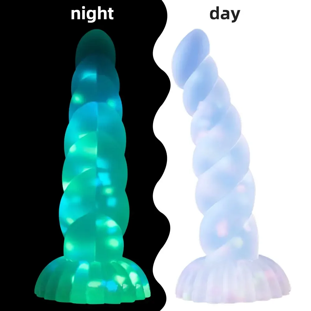 Dark Glowing dildo for Woman Masturbate Color Jelly penis Sex Toys for women Big soft cock Light Erotic Dildo with Suction Cup Dildos cb5feb1b7314637725a2e7: Blue