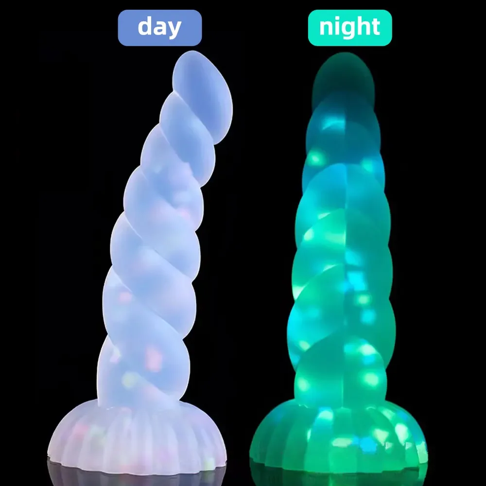 Dark Glowing dildo for Woman Masturbate Color Jelly penis Sex Toys for women Big soft cock Light Erotic Dildo with Suction Cup Dildos cb5feb1b7314637725a2e7: Blue