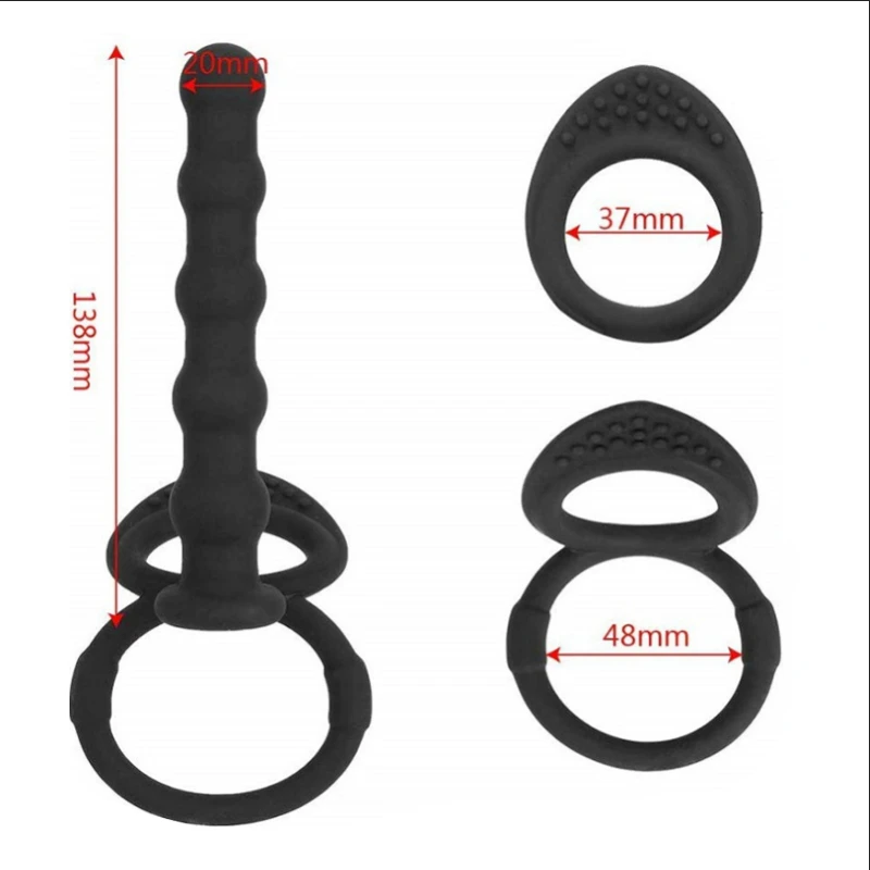 Double Penetration Dildo Rings Strap On Penis Delayed Ejaculation Anal Beads Butt Anus Vaginal Massager Sex Toys For Men Couples Dildos cb5feb1b7314637725a2e7: 1PC|Pink|Purple