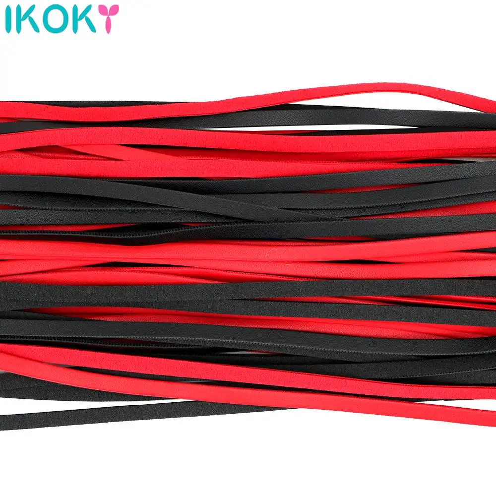 Fetish Black&Red PU Leather Whip Flogger Handle Spanking Paddle Knout Flirt BDSM Adult Game Erotic Sex Toys for Women Couples Sex Toys For Couple cb5feb1b7314637725a2e7: Black|Black and Red