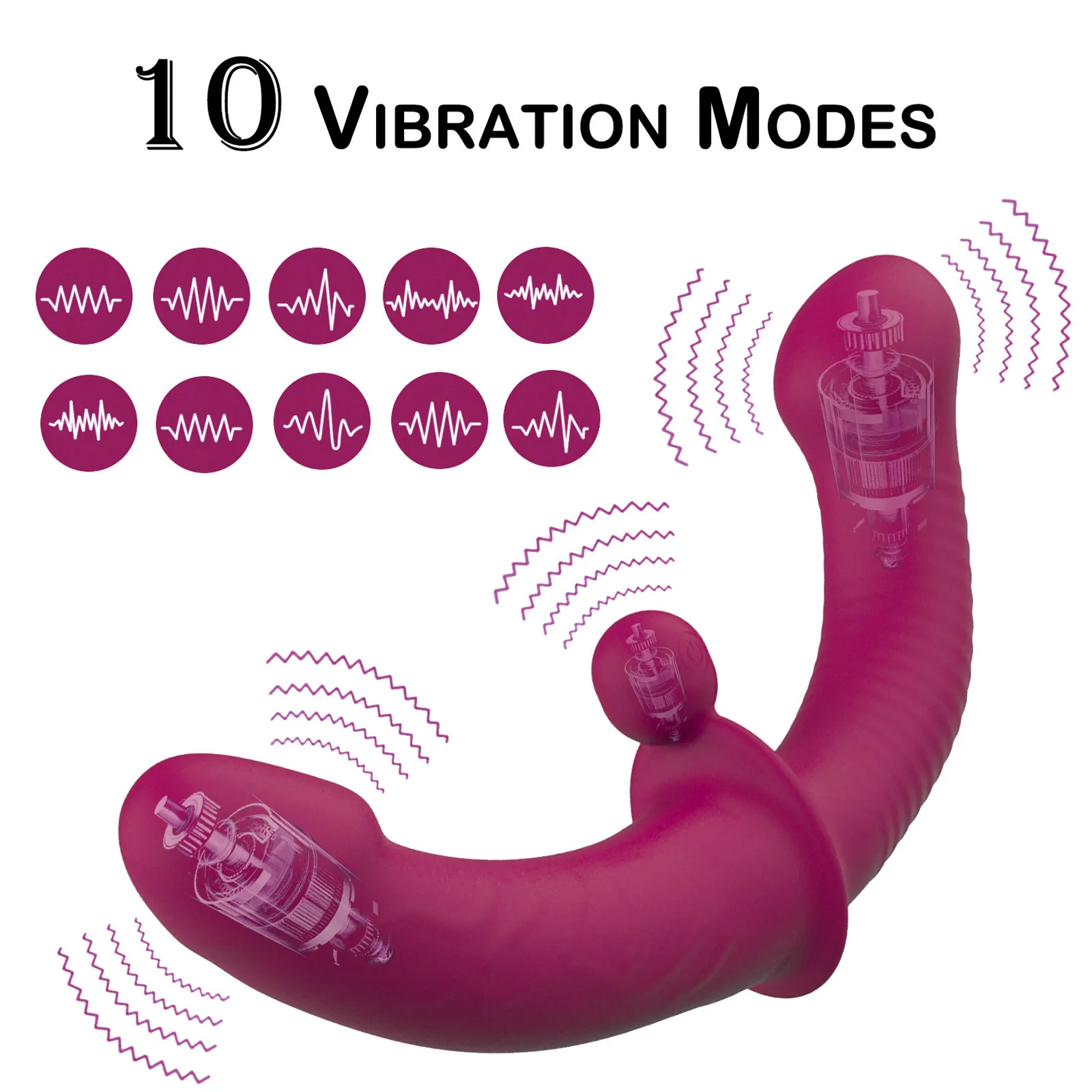 G-Spot Double-Ended Adult Sex Toys with 10 Modes Strapless Strap-on Dildo Vibrator with Remote Control for Women Lesbian Couples Sex Toys For Lesbians cb5feb1b7314637725a2e7: U20-Wine|U20-Wine-Panty