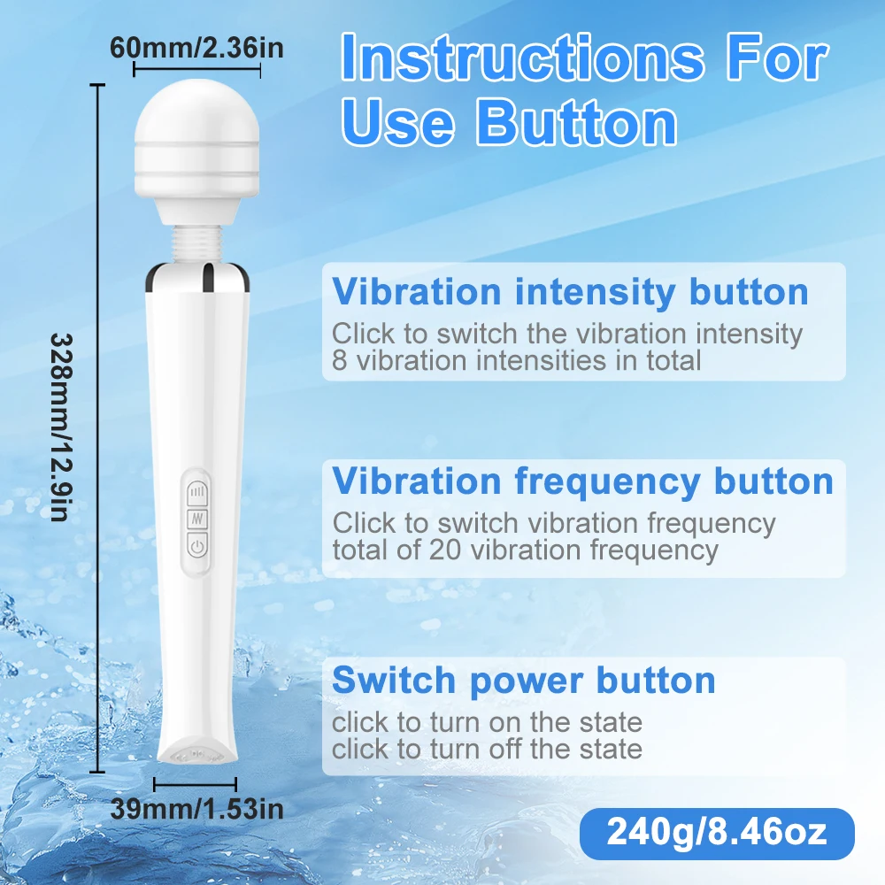 G Spot Massager Vibrators for Women USB Charging Huge Magic Wand Clitoris Vibrators Big AV Sticks for Female Adult 18 Sex Toys Vibrators cb5feb1b7314637725a2e7: no box|With gift Box