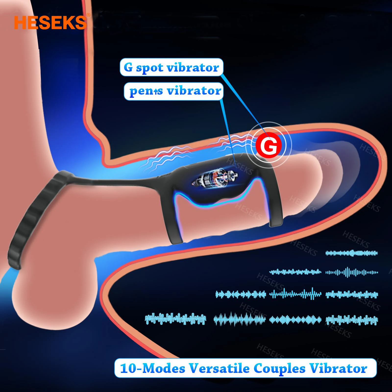 HESEKS Sex Toys For Men Penis Ring Testicles Vibrator Ejaculation Delay Enlargement Penis Adult Goods Intimate For Men Couples Best Sellers cb5feb1b7314637725a2e7: Black