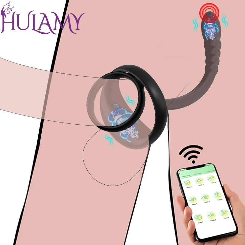 HULAMY APP Remote Control Anal Vibrator Testicle Prostate Massage Stimulate Butt Plug Male Masturbator Cockring Sex Toy for Men Sex Toys For Men 1ef722433d607dd9d2b8b7: China