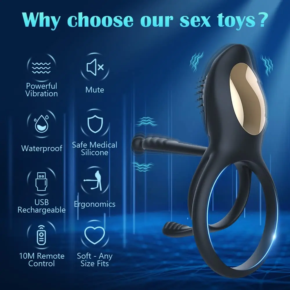 Hannibal Penis Vibrator Ring Cock Prostate Massager Delay Ejaculation G-Spot Clitoral Vibrator Male Adult Sex Toys for Couples Sex Toys For Couple cb5feb1b7314637725a2e7: RC