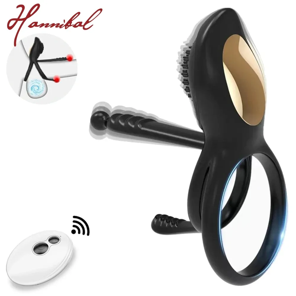 Hannibal Penis Vibrator Ring Cock Prostate Massager Delay Ejaculation G-Spot Clitoral Vibrator Male Adult Sex Toys for Couples Sex Toys For Couple cb5feb1b7314637725a2e7: RC