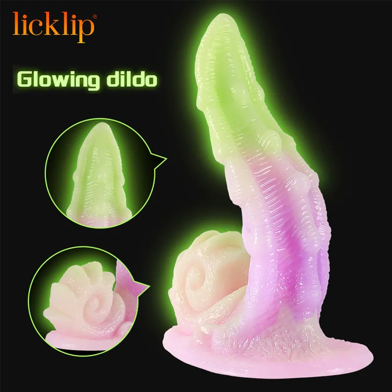 Licklip Night Glowing Dildos Erotic Monster Cock Realistic Soft Penis Strange Species Alien Creature Penis Sex Toys Dildos Dildos cb5feb1b7314637725a2e7: Brown