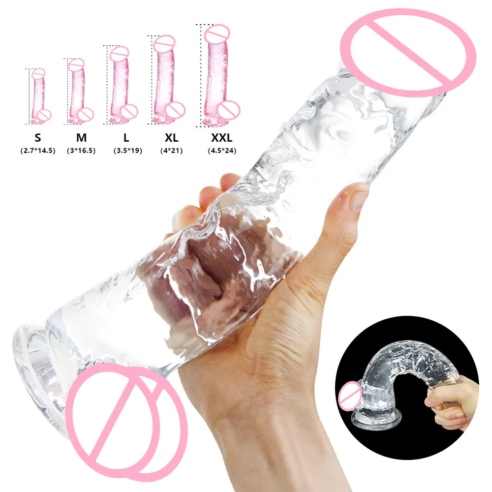 New Realistic Dildos Erotic Jelly Dildo With Super Strong Suction Cup Sex Toys for Woman Men Artificial Penis G-spot Simulation Dildos cb5feb1b7314637725a2e7: Pink XL|Pink XXL|Pink-L|Pink-M|Pink-S|Transparent L|Transparent M|Transparent S|Transparent XL|Transparent XXL