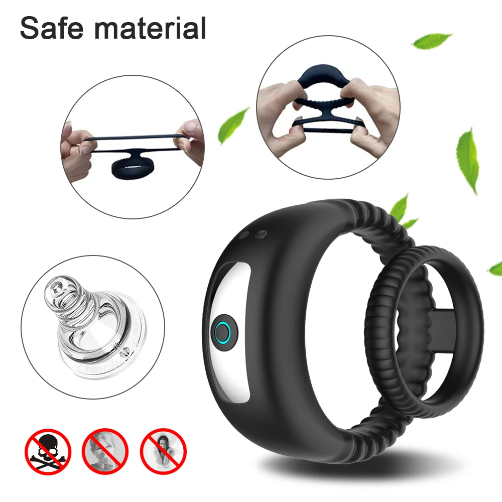 Penis Ring Couple Vibrator Sex Toys for Men Cock Ring Delay Ejaculation Cockring Sexy Goods for Male Adults 18 Sex Toys For Men cb5feb1b7314637725a2e7: SJH10-Black|SJH10-Black-Box