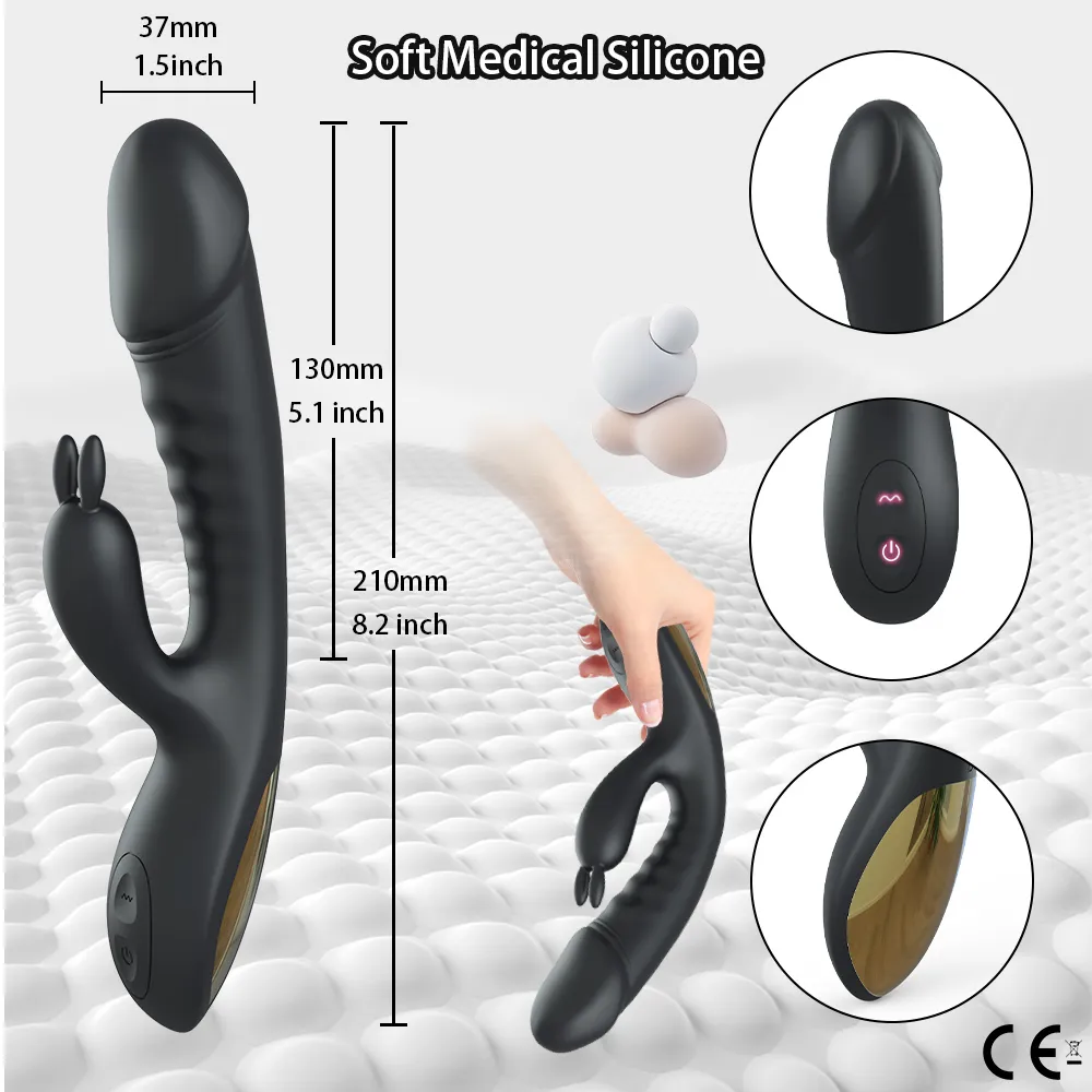 Rabbit Vibrator for Women Powerful G Spot Female Clitoris Stimulator Rechargeable Vibrating Silent Sex Toy Sex Toys For Women cb5feb1b7314637725a2e7: Black|Black with Box|Purple|Purple with Box