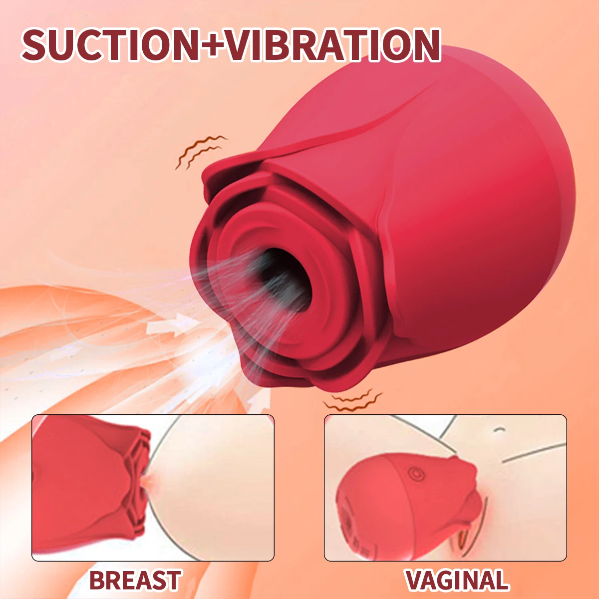 Red Rose Vagina Sucking Vibrator,10 Sucking mode,G Spot Clitoral and sexy nipple Sucking Stimulator,Goddesses sex toys Trending Now cb5feb1b7314637725a2e7: Wine Red