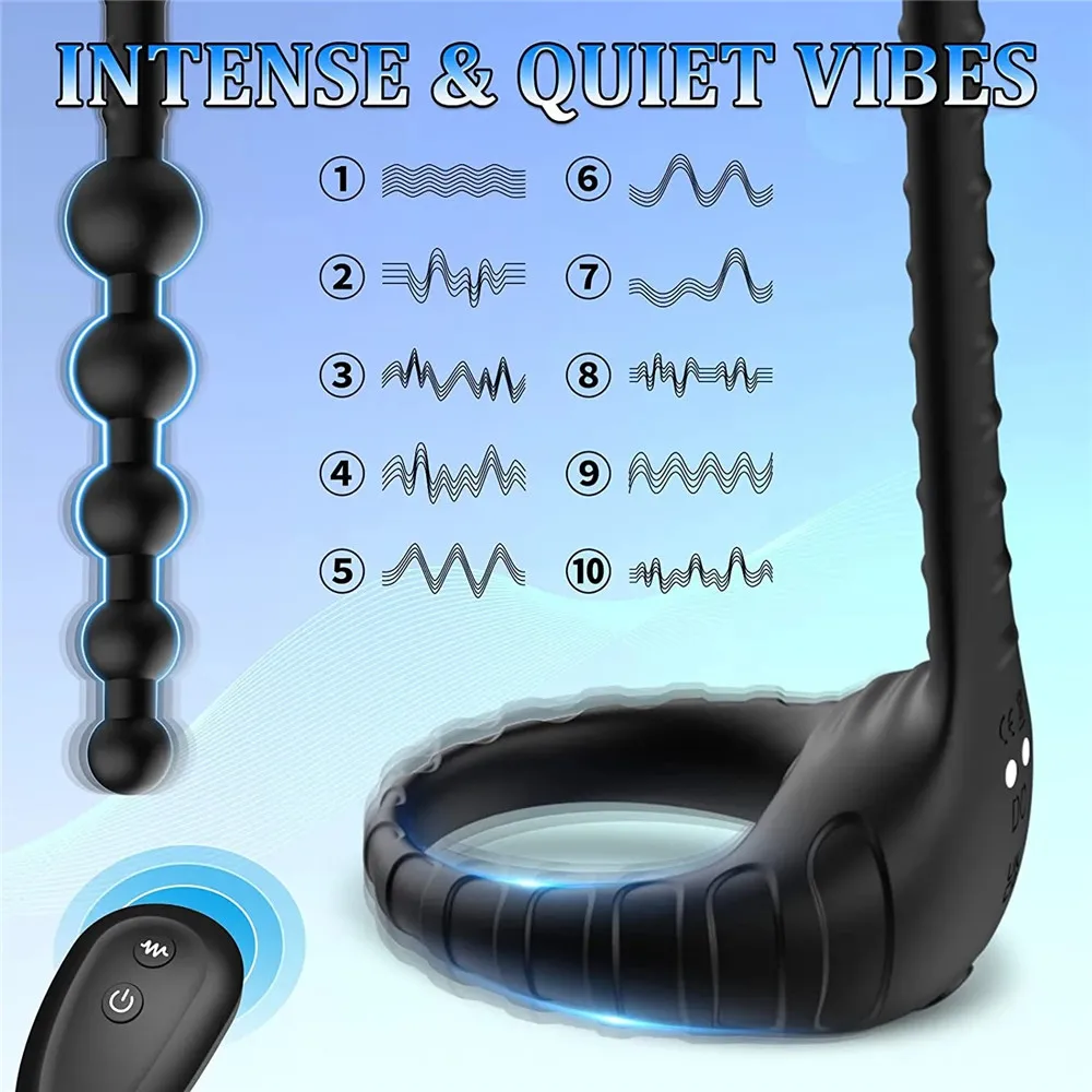Remote Control Prostate Vibrator Cockring Sex Toys for Men Masturbator Anal Beads Butt Plug Vibrator Penis Ring Sexy Accessories Sex Toys For Men cb5feb1b7314637725a2e7: no box|with box
