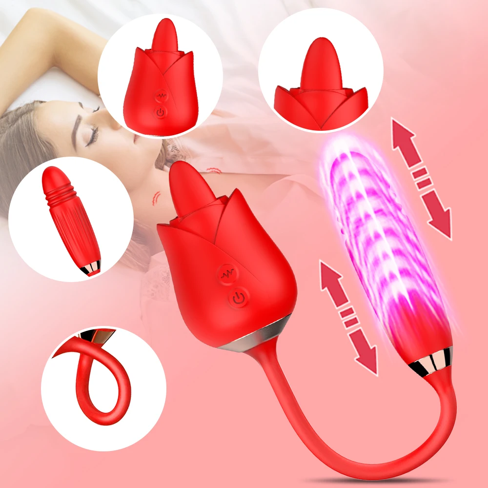 Rose Sex Toy Tongue Licking Clitoris Vibrator for Women G Spot Clitoral Double Stimulation Clitoral Vibrators Trending Now cb5feb1b7314637725a2e7: Pink|Purple|Red|VS1|VS2