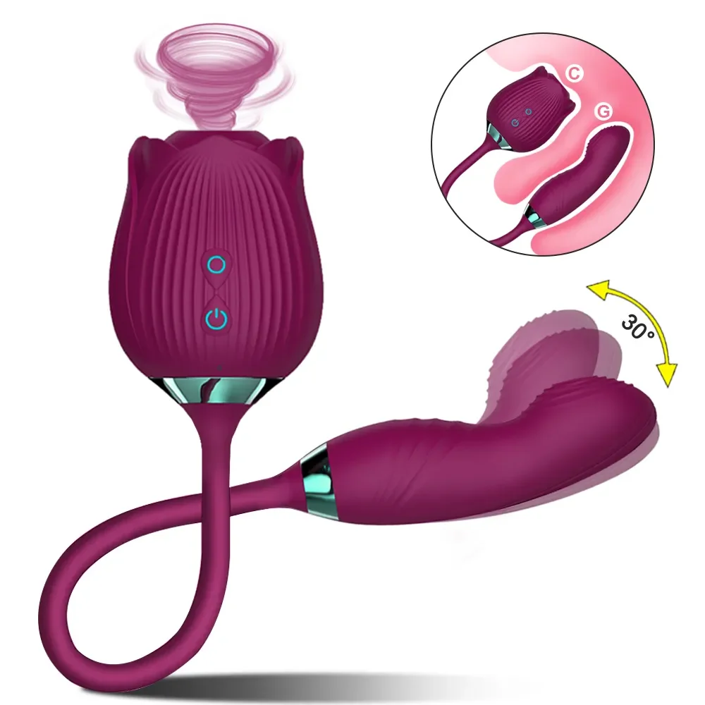 Rose Sucking Vibrator for Women Vagina Patting Clit Stimulator G Spot Dildo Vibrating Female Masturbator Massage Adult Sex Toy Vibrators cb5feb1b7314637725a2e7: Green|Pink|Purple|Red
