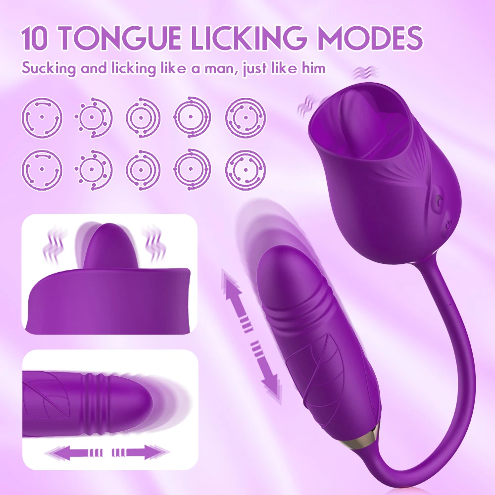 Rose Toy Sucking Licking Vibrator Female Clitoris Nipple Stimulator Vagina Massager Telescopic G-Spot Vibrating Egg for Women Ad Trending Now cb5feb1b7314637725a2e7: Purple 1|Purple 2