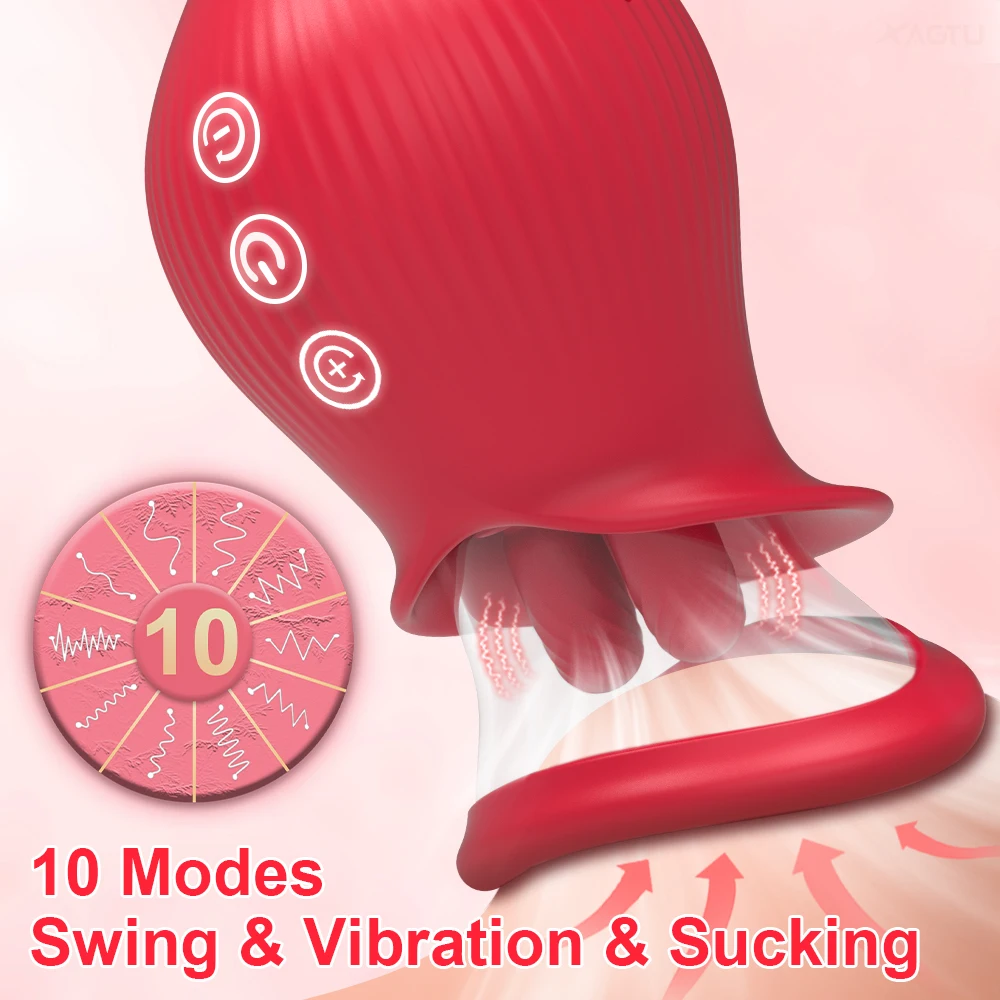 Rose Toy Sucking Vibrator for Women with Tongue Licking 10 Wiggling Modes Clit Sucker Clitoris Stimulator Sex Toys for Couple Sex Toys For Lesbians 1ef722433d607dd9d2b8b7: China