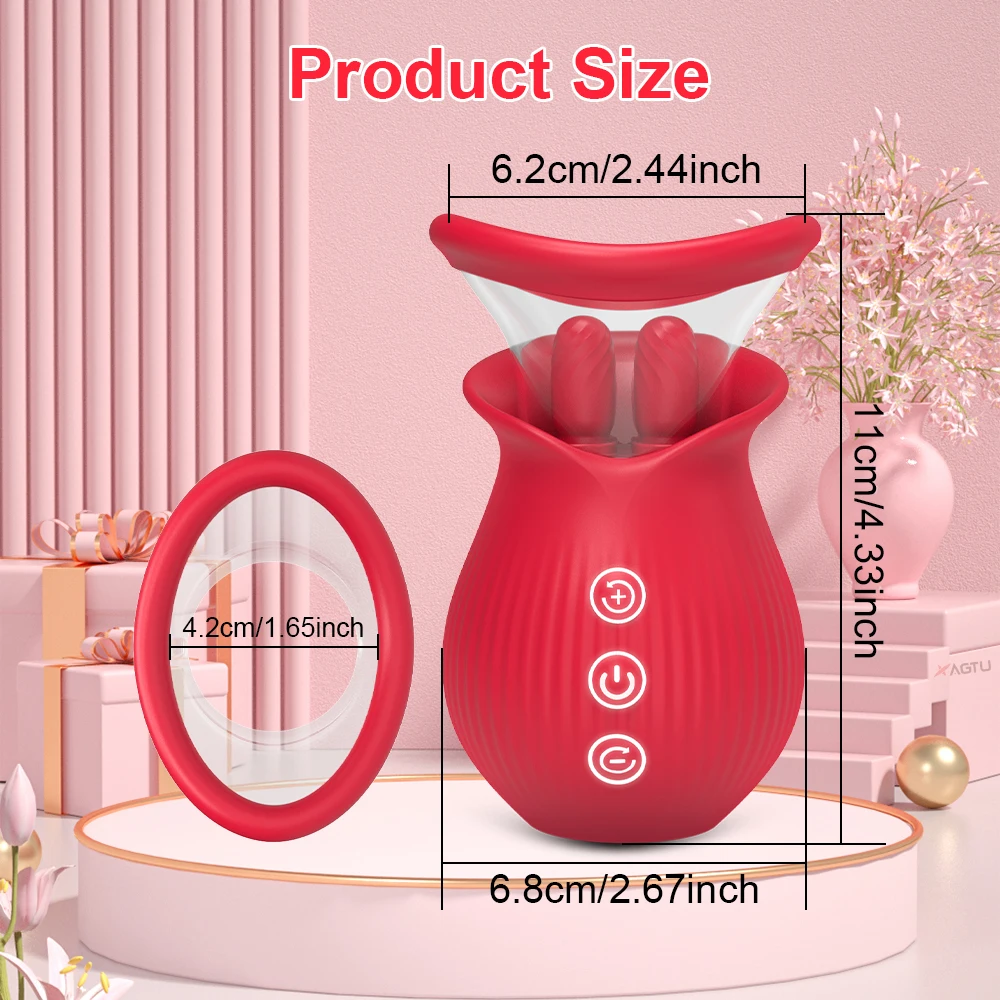 Rose Toy Sucking Vibrator for Women with Tongue Licking 10 Wiggling Modes Clit Sucker Clitoris Stimulator Sex Toys for Couple Sex Toys For Lesbians 1ef722433d607dd9d2b8b7: China