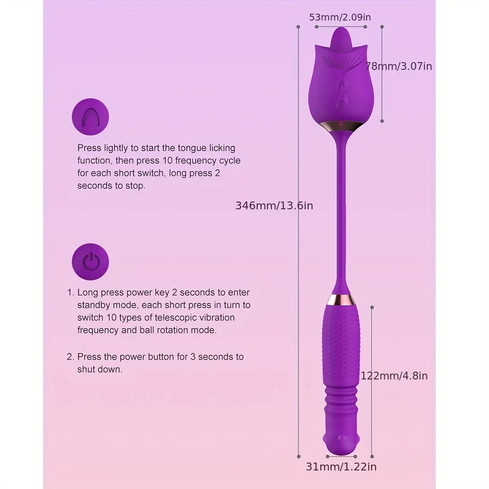 Rose Toy Vibrator Rotating Thrusting Dildo Licking Nipple Clitoris Stimulator Vagina Vibrating Egg Plug Anal Sex Toy Women Trending Now cb5feb1b7314637725a2e7: Q0028007B