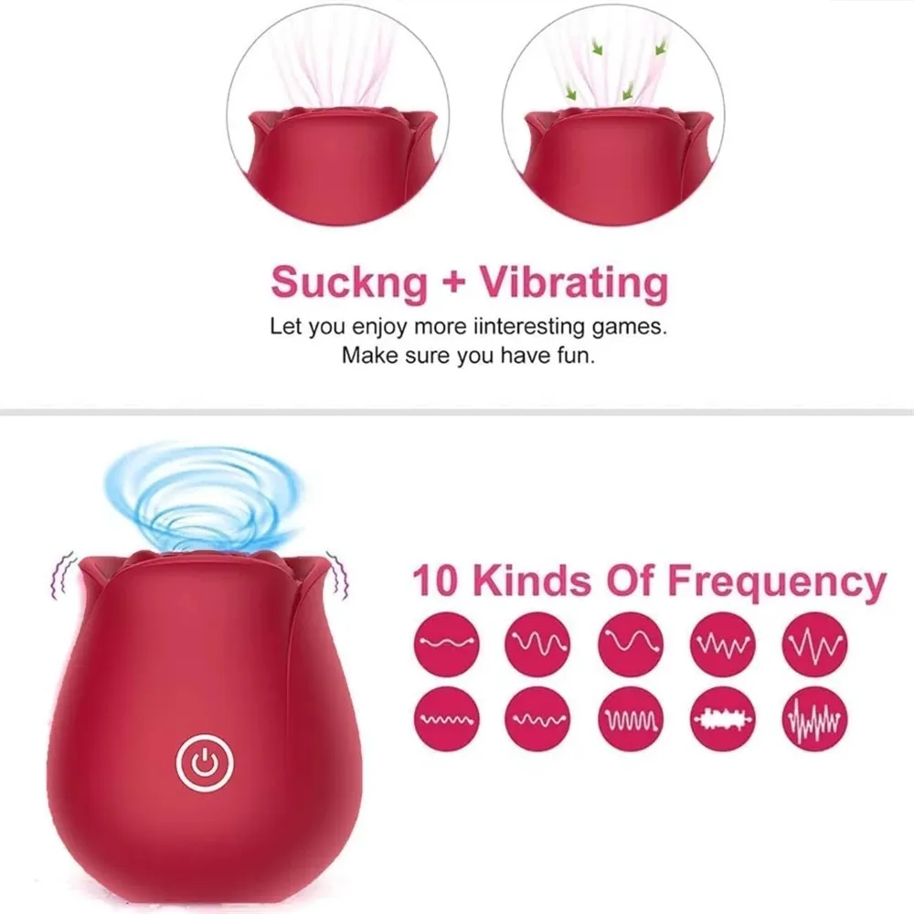 Rose Vibator Toy No Sound Adult Sucking Rose Vibrators Vaginal Female Clit Sucker Sex Toys for Women US Warehouse Trending Now 1ef722433d607dd9d2b8b7: China|United States