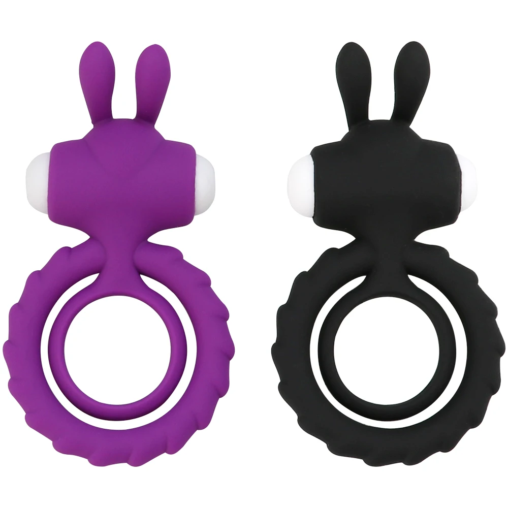 Soft Silicone Dual Vibrating Cock Ring Dick Penis Ring Cockring Adult Sex Toys for Men for Couples Enhancing Harder Erection Sex Toys For Men cb5feb1b7314637725a2e7: Black Bat|Black rabbit|Black round|Purple rabbit|Purple round|Red bat