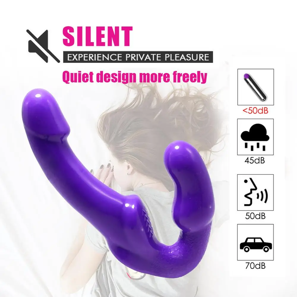 Strapless Strap-on Dildo Vibrator for Couples Strapon For Lesiban Wireless Remote Control Double-heads Vibrator Adult Sex Toys Dildos cb5feb1b7314637725a2e7: Black|Black with Remote|Purple|Purple with Remote