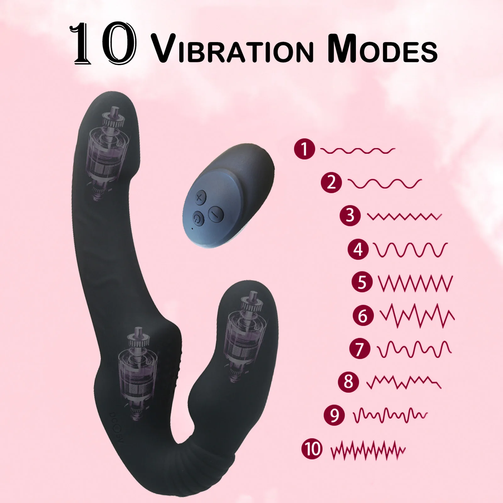 Strapless Strap-on Dildos Vibrator with Remote Control for Women Lesbian Couples, G Spot Sex Toys With Clitoris Stimulator Sex Toys For Women cb5feb1b7314637725a2e7: L20-Black-Panty|L20-Pink-Panty