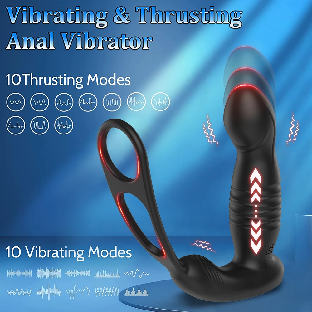 Vibrating Butt Plug Telescopic Prostate Massager Dual Cock Ring Sex Toys for Men Gay Anal Plug Bluetooth APP Vibrator for Adult Sex Toys For Men cb5feb1b7314637725a2e7: A dual control|A with APP|A with APP Box|B with APP|C with APP