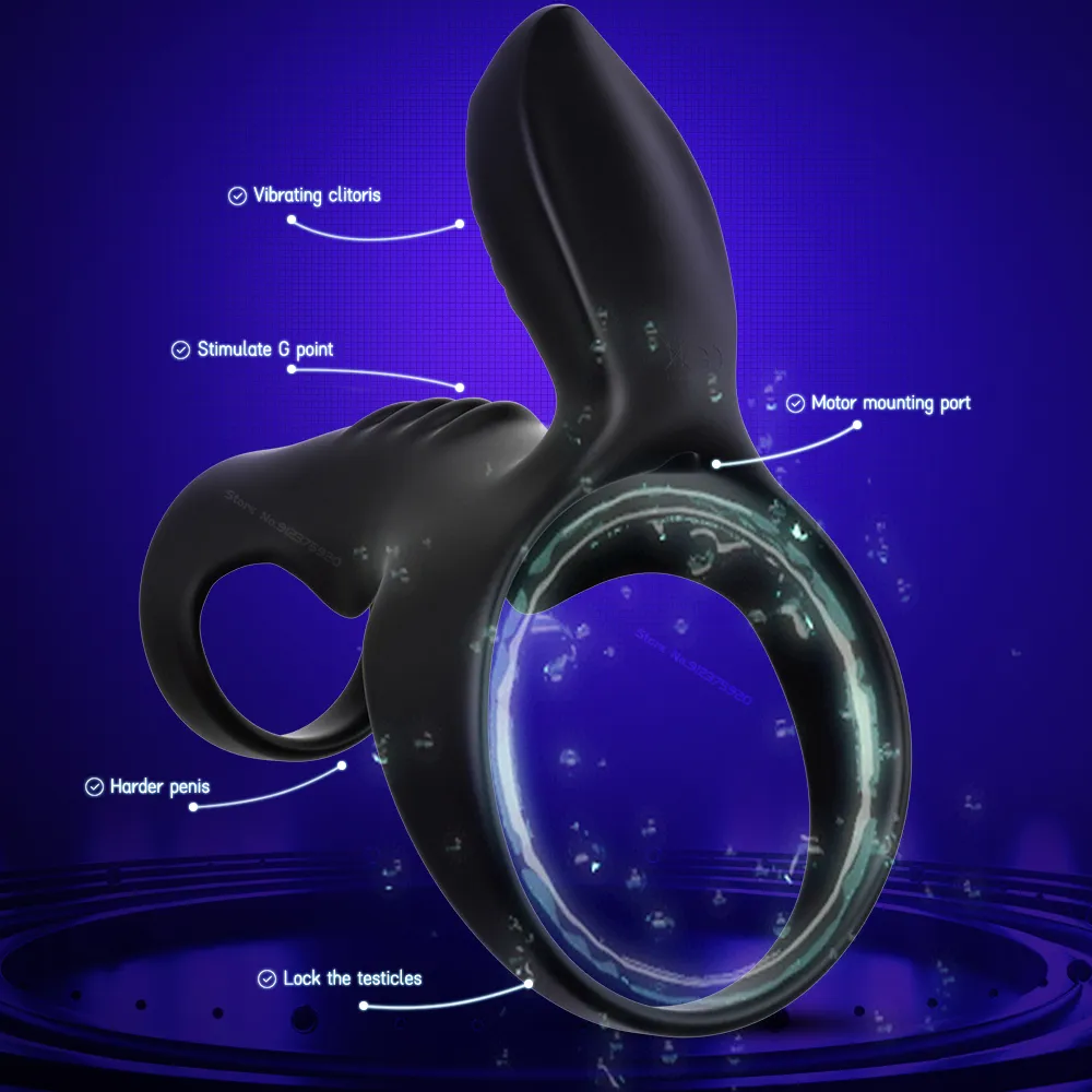 Vibrator Penis Ring Adult Men Delay Ejaculation Cock Chastity Cage Penisring Enlargement For Male Dick Sleeve Couple Sex Toy Sex Toys For Couple cb5feb1b7314637725a2e7: Black