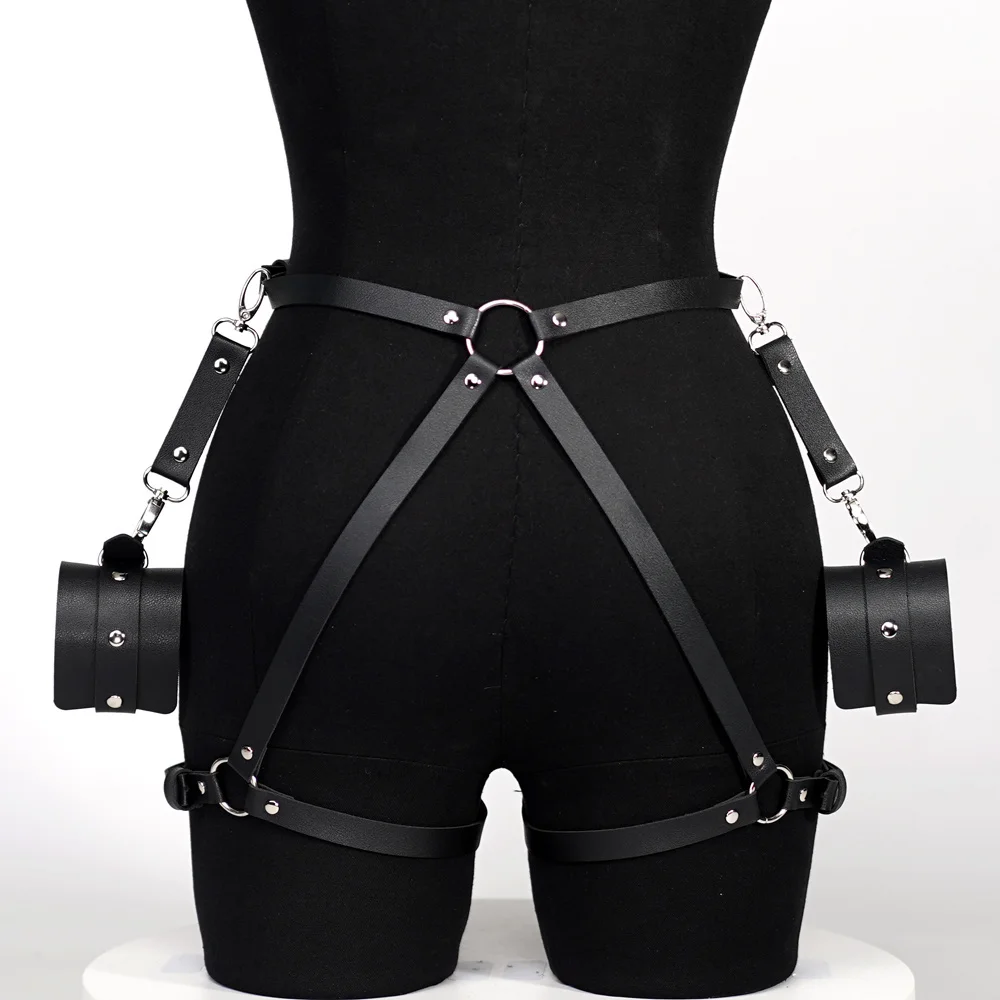 Women Sexy Leg Harness Thigh Garter Belt Leather Lingerie Sex Toys Bdsm Bondage Lingerie Goth Fetish Women Festival Rave Outfit Bondage Gear cb5feb1b7314637725a2e7: 2pc (with wristband)|2pc (with wristband)|2pc (with wristband)|harness bra|harness bra|harness bra|leg harness|leg harness