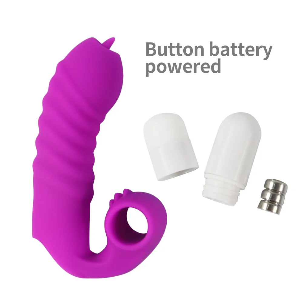 Tongue vibrator G-spot stimulation erotic finger condom couple wear flirting supplies female masturbator sex toys Vagina Balls cb5feb1b7314637725a2e7: Black|Blue|Pink|Purple|Rose Red